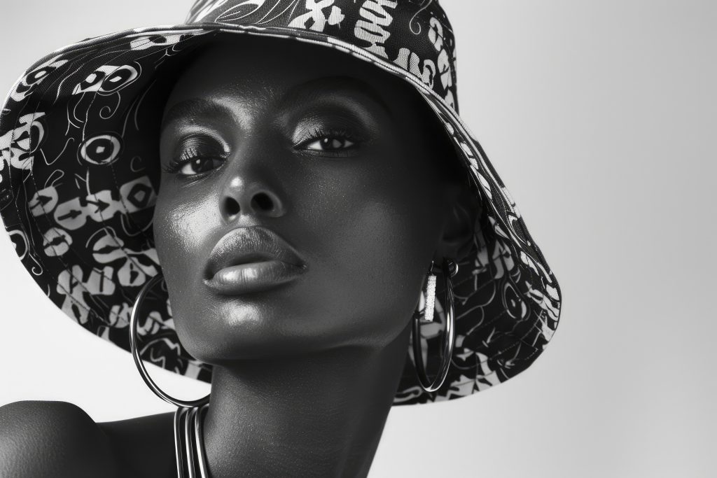 beautiful african woman monochrome portrait
